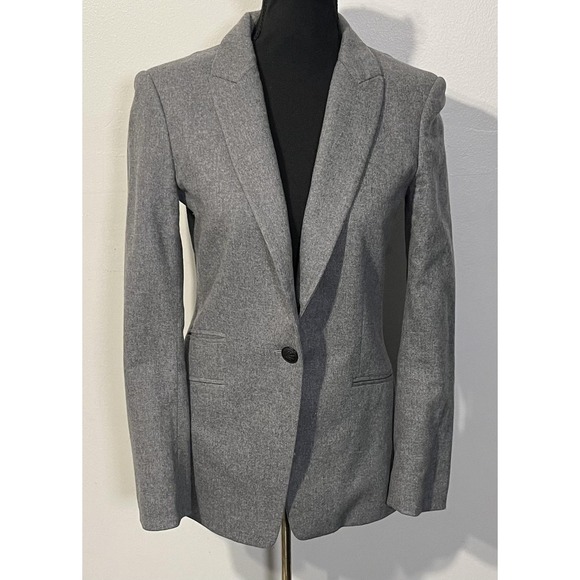 rag & bone Jackets & Blazers - Rag & Bone Blazer Womens 0 Gray One Button Notch Lapel Lined Jacket Tailored
